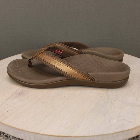 Vionic Sandals Womens 5 Brown Comfort Orthotic Flip Flops - Picture 5 of 10